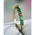 thumbnail image 3 of TAAPSEE JEWELS 14K Yellow Gold Plated Green Emerald Half Eternity Wedding Band Ring, 3 of 5