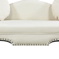 thumbnail image 6 of 54" Mid-Century Velvet Upholstered Loveseat Sofa Couch 2 Pillows Accent Bedside Entryway Bench Sofa Chaise Lounge Sofa Love seat for Bedroom, Living Room Office, Beige, 6 of 6