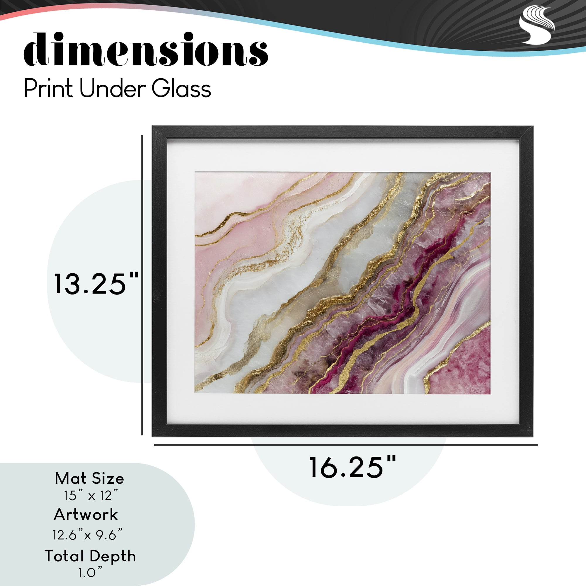 Stupell Industries Frozen Petal Stone Black Framed Print Under Glass, design by Svetlana Aleynikova