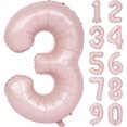 thumbnail image 1 of Yanonmyfd Globos de números de color rosa mate de 40 pulgadas, con papel de helio, globo de Mylar, para fiesta de cumpleaños, banquete, decoración digital 3, 1 of 9