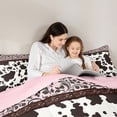 thumbnail image 5 of Homewish Bohemian Farm Animals Print 7-Piece Twin Bedding,Vintage Paisley Bedding Comforter Set,Pink,Pink Reversible, 5 of 8