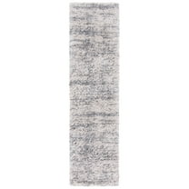 SAFAVIEH Iceland Issie Abstract Shag Runner Rug, Ivory/Grey, 2' x 8'