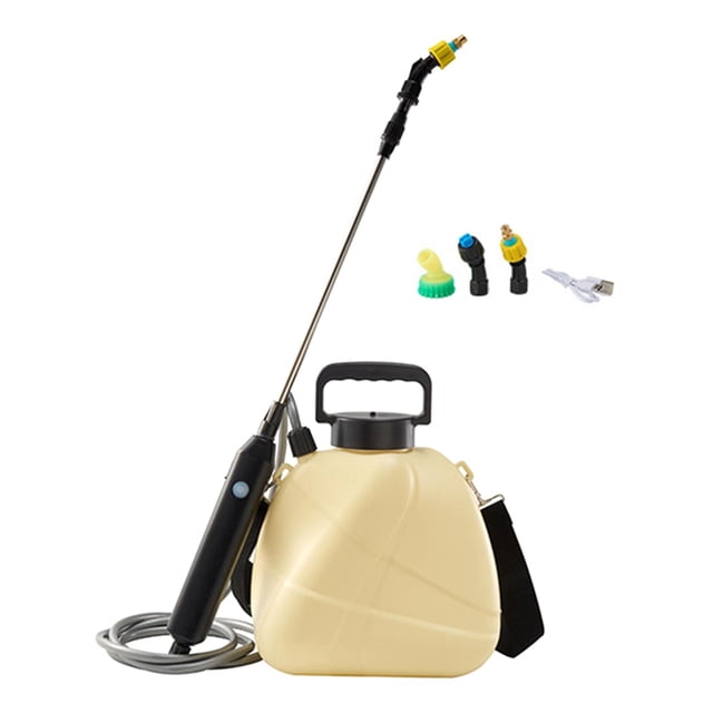 5L Electric Garden Plant Sprayer Varita extensible para bañarse para mascotas Ligeros Manguera de 3 metros beige