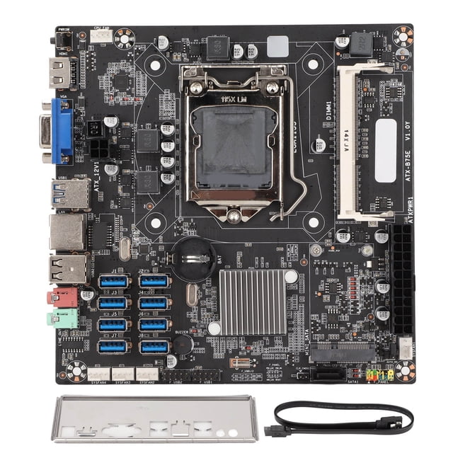 Placa base de minería ATX B75E, placa base DDR3 USB3.0 a PCIE 1X 8, ranura para tarjeta LAN gráfica, placa base para ordenador de juegos