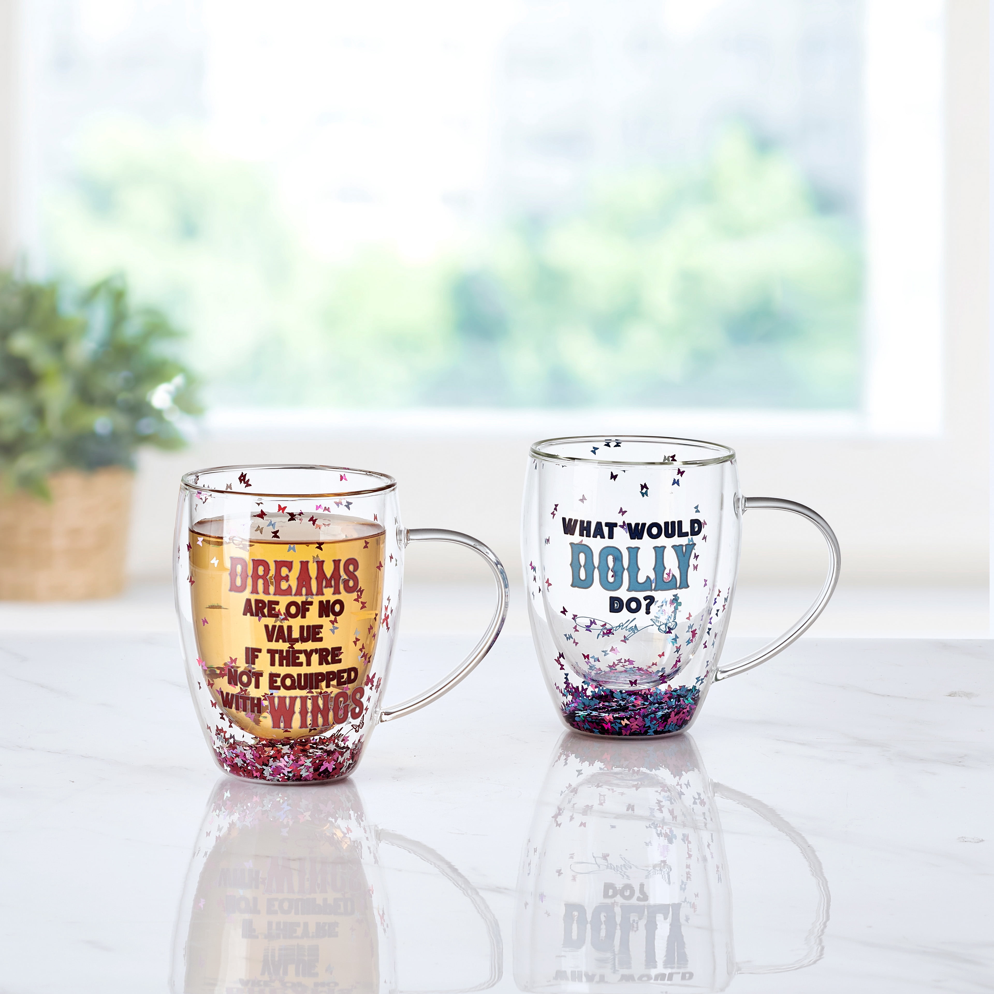 Dolly Parton Double Wall Confetti Mug Set of 2