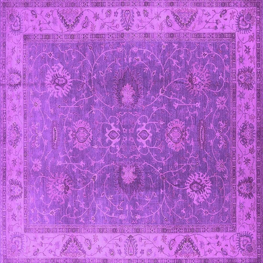 Ahgly Company Indoor Square Oriental Purple Traditional Area Rugs, 6