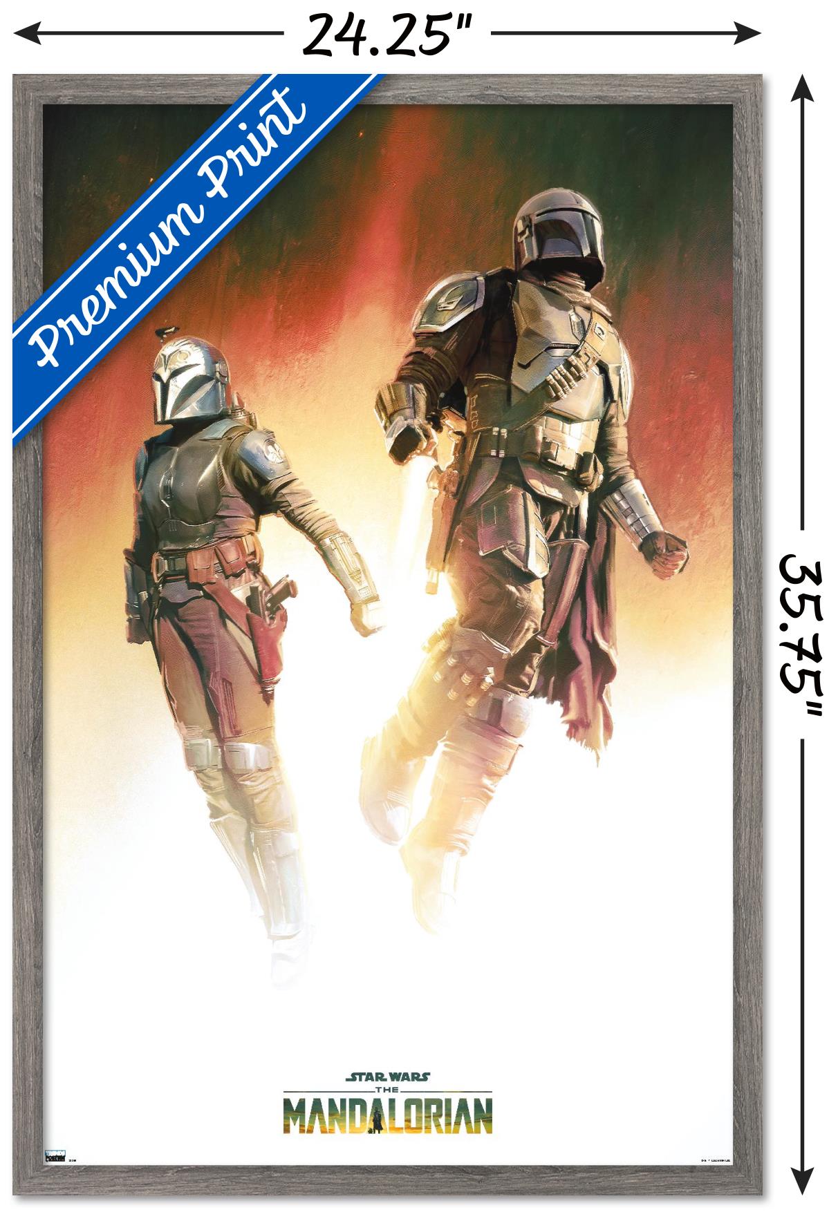 Star Wars: The Mandalorian Season 3 - Duo Wall Poster, 22.375" x 34" Framed