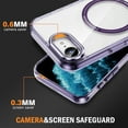 thumbnail image 3 of Dteck Magnetic for iPhone 16e Case with Screen Protector Electroplated TPU Frame Compatible with MagSafe Hard PC Clear Back Shockproof Phone Case for iPhone 16E,Purple, 3 of 7