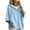 Sky Blue, variant on Domzest Oversized Hooded Knit Sweater for Women 3/4 Sleeve V Neck Button Up Hoodies 2026 Fall Casual Lightweight Pullover Sweater Beige 2XL