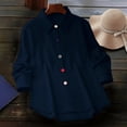 thumbnail image 4 of Camisa Informal de Moda para Mujer, con Botones, Cuello , Blusas Holgadas y Regulares, Blusas de Otoño Azul XXL, 4 of 7
