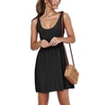 thumbnail image 4 of SySea Women Summer Dress Sexy Scoop Neck Tie Shoulder Strap A-Line Skater Swing Mini Dress Sleeveless, 4 of 5