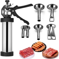 Manss Jerky Gun Kits, Jerky Maker Gun, Beef Jerky Gun,Stainless Steel Sausage Stuffer Jerky Making Gun with 5 Stainless Nozzles