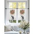 thumbnail image 4 of Cute Elephant Sheer Curtains 45 Inch Length 2 Panels Set Window Treatments, Modern Abstract Oil Painting Aesthetic Rod Pocket Semi Curtains for Living Room/Bedroom/Kitchen Décor, 104"W x 45"L, 4 of 7