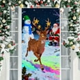 thumbnail image 4 of UV Activated Glow in The Dark Christmas Garage Door Cover, 2D Flat Banner with Santa and Elf Design, Outdoor Holiday Decor for House Parties, Waterproof Festive Decoration for Front Yard and Driveway, 4 of 7