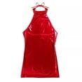 thumbnail image 6 of Women Slip Leather Dress, Wetlook PVC Leather, Sleeveless, Plus Size shiny Latex Hip Skirt, 6 of 7