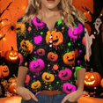 thumbnail image 2 of 3/4 Sleeve Tops for Women Funny Ghost Pumpkin Tunic Casual Dressy Blouse Casual Funny Halloween Party Shirts, 2 of 6