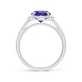 thumbnail image 2 of ANGARA Natural Round 1.8 ct Tanzanite Cathedral Ring with Diamond Halo in 14K White Gold for Women (Size-8mm) | December Birthstone, Anniversary, Jewelry Gift for Women | Natural Tanzanite Ring, 2 of 10