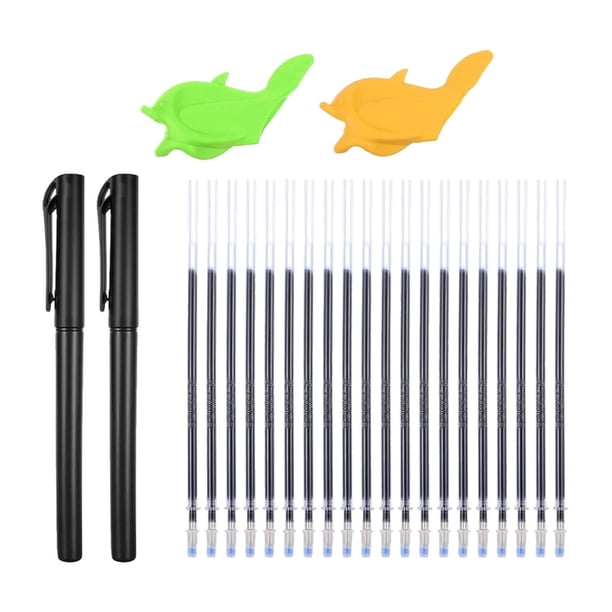 Juego de recambios de bolígrafos de tinta que desaparece para caligrafía, ideales para practicar en casa o en el jardín de infancia. 2 bolígrafos