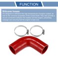 thumbnail image 4 of Unique Bargains 1 Set 45mm 1.77" ID 100mm 3.94" Length 90° Red Car Silicone Hose Coolant Hose with Clamps Universal, 4 of 7