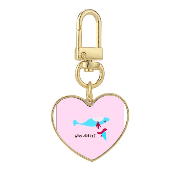 Killed Animals Hunts Art Deco Fashion Gold Heart Keychain Metal Keyring Holder