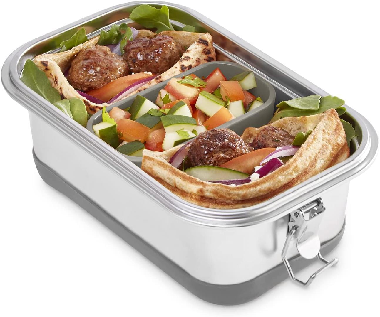 MANFAITH,Steel Lunch Box,Hot Lunch Box,Stainless Steel Bento Lunch