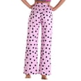 thumbnail image 4 of Domuza Pajamas Pants Women Casual Comfy Soft Stretch Waist Straight Leg Pj Pants Funny Printed Relaxed Fit Lounge Sleepwear Pink 3XL, 4 of 5