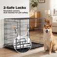 thumbnail image 3 of Alvantor 36-48 Inch Double Door Dog Crate - Heavy Duty Foldable Metal Cage with Divider, Removable Tray & Enhanced Safety Design for Large Dogs, Black, 3 of 7