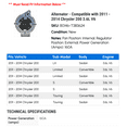 thumbnail image 2 of Alternator - Compatible with 2011 - 2014 Chrysler 200 3.6L V6 2012 2013, 2 of 2