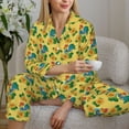 thumbnail image 6 of Pofeuu Roosters And Sunflowers Print Womens Pajamas Set Long Sleeve Sleepwear Button Down Nightwear Soft Pj Lounge Sets Button Down Pajamas Women-X-Large, 6 of 7