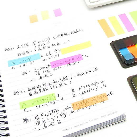 OUNONA  10 Boxes Page Tabs Strips Practical Sticky Book Annotation Divider