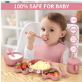 thumbnail image 3 of Banna Juego De Alimentación De Silicona Antideslizante Para Bebés 9pcs Platos Para Bebé, 3 of 4