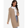 thumbnail image 7 of Women's Open Front Coatigan Sweater Long Sleeve Casual Knit Lapel Cardigan Coat with Pockets, 7 of 7