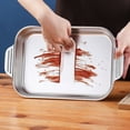 thumbnail image 3 of Rectangular Grilled Tray Home Cooking Dish Double Ears Design Bakeware Pan, 3 of 8