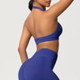 thumbnail image 3 of Workout Tops for Women Halter Crop Open Back Sports Bras Gym Yoga Tops Seamless Breathable Stretch Tee,Size L, 3 of 9