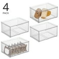 thumbnail image 2 of mDesign Plastic Wide Stackable Bathroom Storage Organizer, Drawer, 4 Pack, Clear, 2 of 9