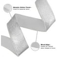 thumbnail image 3 of Duslogis Silver Glitter Wired Ribbon for Chritmas Tree Gift Wrapping 2.5 Inch×10 Yds Wide Sparkle Christmas Ribbon Wired for Wreath Bows, Party Decor, Holiday Centerpiece, Wedding Garland, 3 of 7