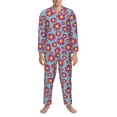 thumbnail image 3 of Vsdgher Daisies Flowers Mens Pajama Set, Soft Warm Long Sleeve Sleepwear, Cozy Button-Down Pjs for Men-Large, 3 of 7