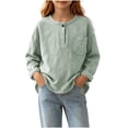 thumbnail image 7 of Bovxnpu Unisex Girls Long Sleeve Shirts Undershirts Long Sleeve Slub Cotton Base Layer Pullover Girls Tops, 7 of 7