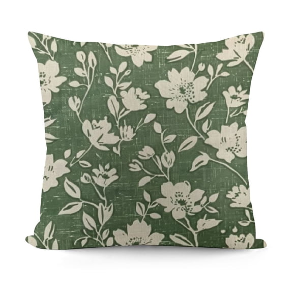 SHANXI Spring Sage Green Pillow Covers Vintage Floral Cute Flower Print Decorative Outdoor Pillowcases Seasonal Farmhouse Throw Cushion Case Decor for Couch Sofa Bed 12x12in