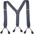 thumbnail image 1 of Men’s Suspenders, Y-Back 1.4 Inches Wide Adjustable Heavy Duty Button Leather End Elastic Suspender for Wedding Work,Dark Gray, 1 of 3