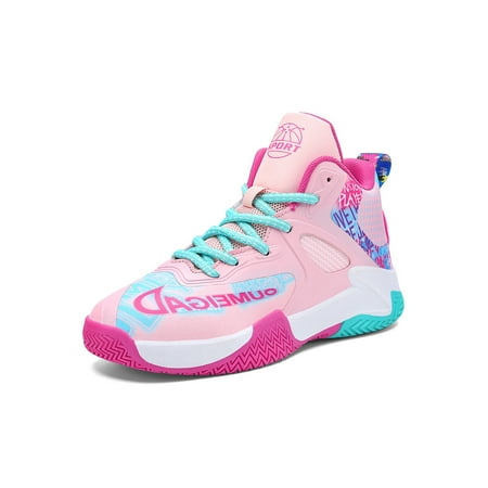 

Daeful Kid s Basketball Shoes Boys Girls Trainers Comfort High Top Shoes for Children Breathable Sneakers Non-Slip