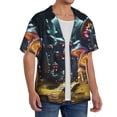 thumbnail image 2 of Fotbe Purple Glowing Mushroom Camisa Estampada de Manga Corta para Hombre, Casual de Verano, Estilo Playero, Sin Arrugas-Large, 2 of 5