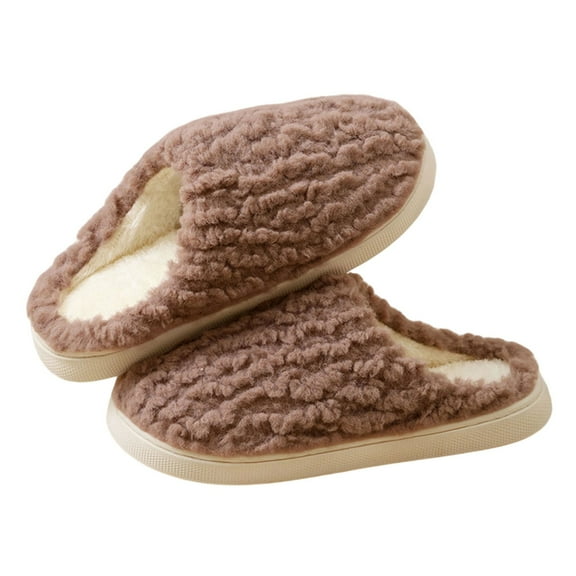 Women's Warm Plush Slippers Winter Cozy Fluffy Slip On Shoe Home Silent Indoor Outdoor Memory Foam Slippers Gifts for Mom