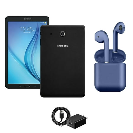 Restored | Samsung Galaxy Tab E | 8-inch | 16GB | Black | Wi-Fi Only | Bundle: Charger, Bluetooth/Wireless Airbuds By Certified 2 Day Express