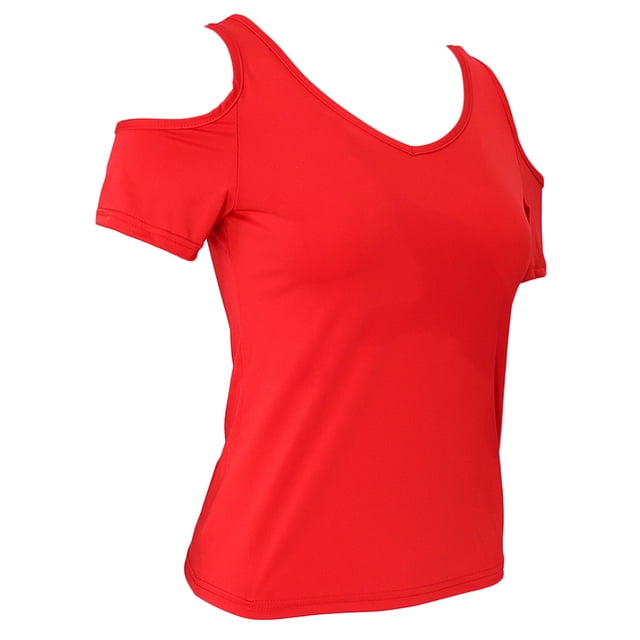 Mujer Manga Corta Baile Latino Salón Chacha Práctica Danza Bouse Activo SG Sunnimix Práctica Tops de baile