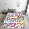 thumbnail image 5 of Vsdgher Peace Love and Dove Flower Power Ultra-Soft Micro flannel Blanket Throw Blankets for Couch Sofa, Bed (4 sizes)-50"x40", 5 of 7
