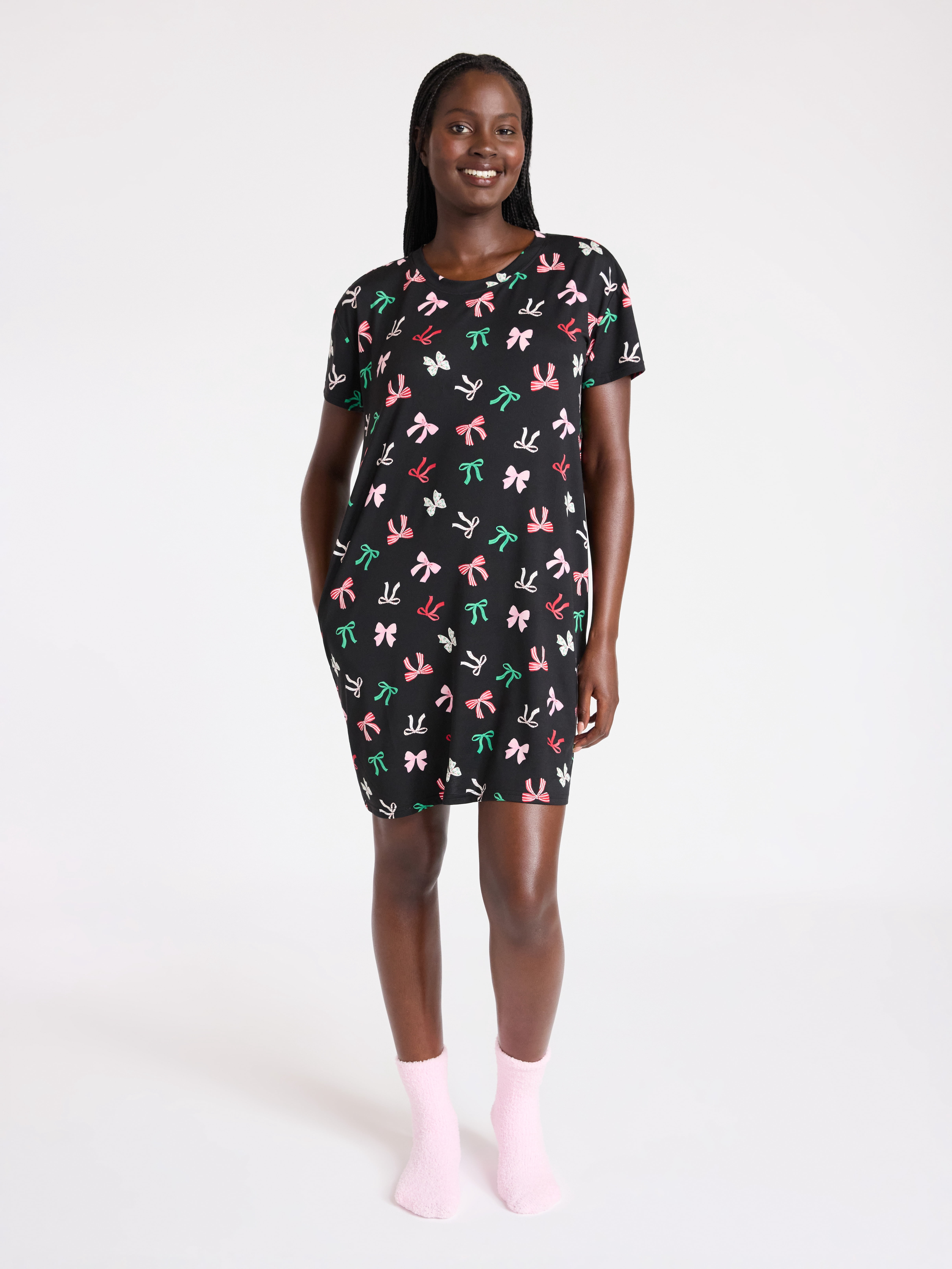 Joyspun Women's Dreamy Soft Collection Sleepshirt with Short Sleeves, Sizes S/M-2X/3X