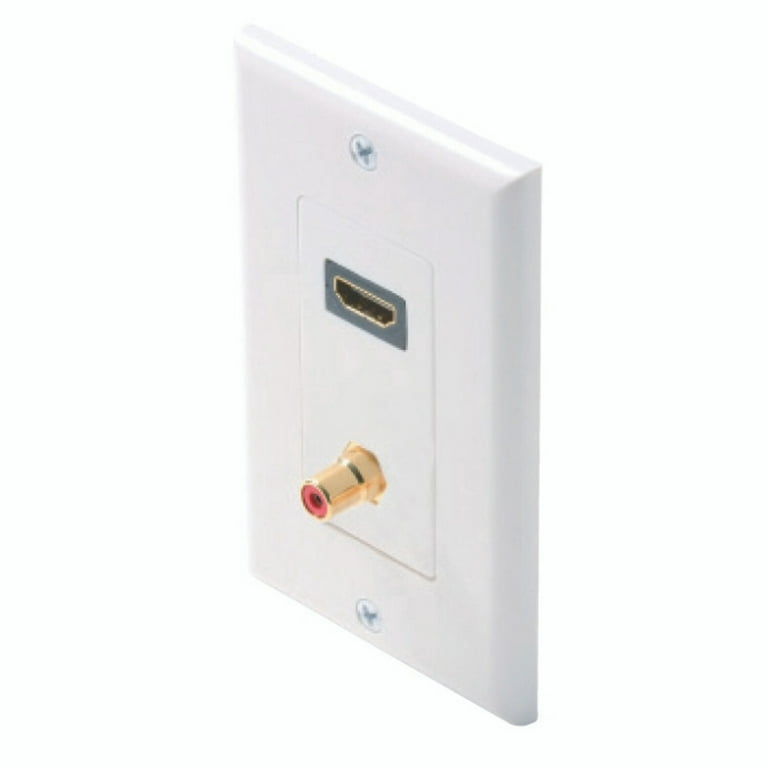 Steren HDMI RCA Jack Wall Plate White