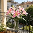 thumbnail image 5 of Kbndieu Lily Artificial Silk Flowers Fake Flowers Pink Florals Arrangements Faux Lily Flower Stems for Spring Summer Wedding Bride Bouquets Home Table Centerpiece Farmhouse Decorations, 5 of 6
