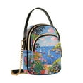 thumbnail image 7 of FORMRS Crossbody Bag for Women Quilted Travel Shoulder Cell Phone Purse with Chain Strap Handbag, Pink Floral Window, 7 of 7